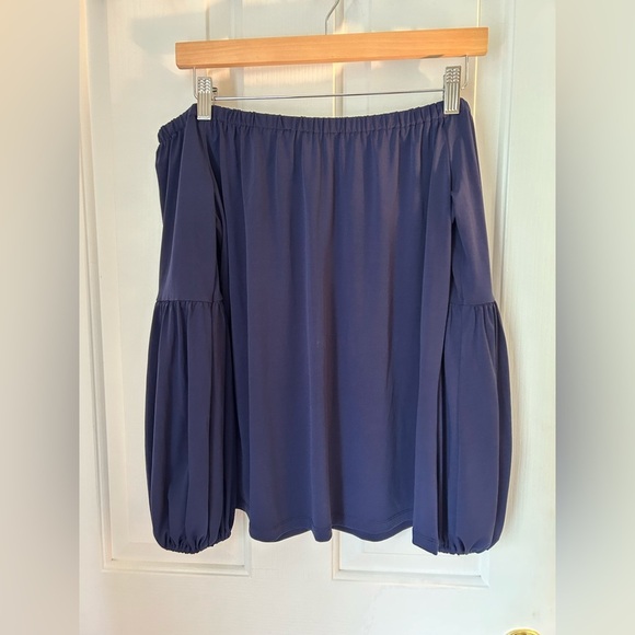 MICHAEL Michael Kors Navy Blue Off the Shoulder Blouse Size Small - Picture 6 of 8